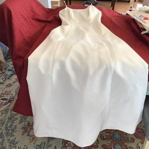 Jump Apparel White Empire Waist Floor Length Formal Dress/Gown